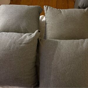 Set of Four Gray Throw Pillows